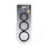 Wide O Silicone Cockring Set of 3 - L/XL/XXL - Black